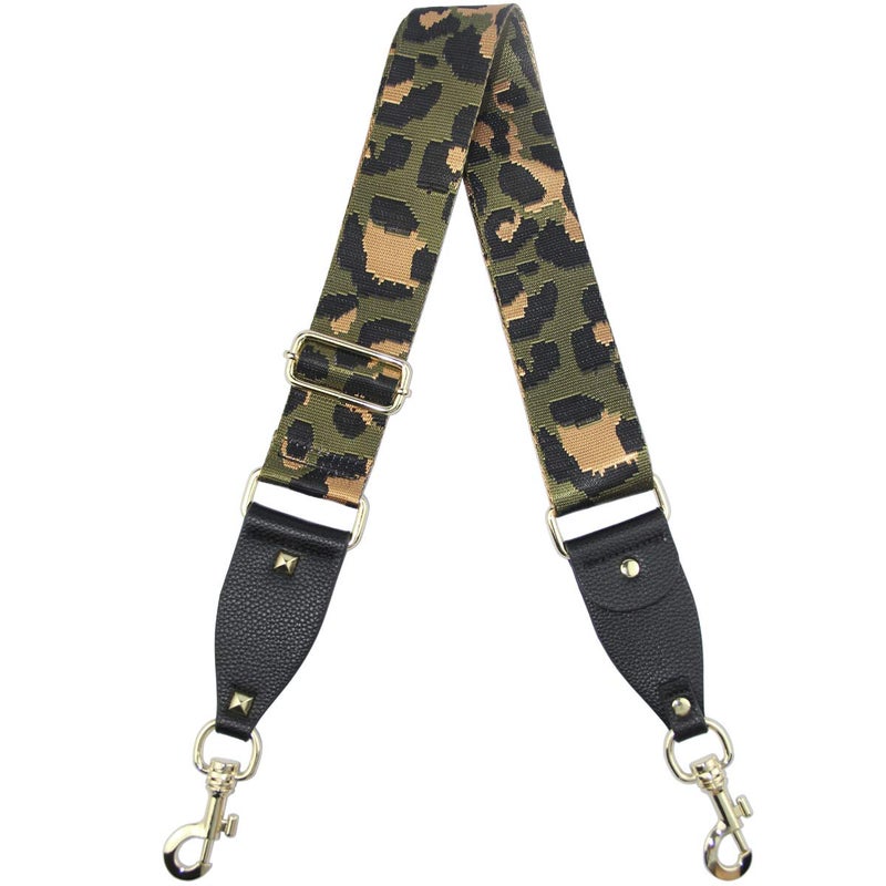 Duwi Wide Purse Strap Multicolor Striped Guitar Style Strap Adjustable Canvas Crossbody Bag Strap(black,blackish green,leopard print) - Image 2